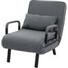 ML DESIGN modern living ML-Design Poltrona Divano Letto Singolo con Funzione 3 in 1, Poltrona Pieghevole e Schienale Regolabile, Sedia Richiudibile per Ospiti, Ufficio, Struttura in Acciaio e Ciniglia, Salvaspazio, Antracite