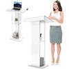 Vakiorn Leggio in acrilico, altezza 115 cm, spessore 10 mm, trasparente, con ripiani, impermeabile, per chiesa, stand per aule, conferenze, matrimoni e molto altro ancora