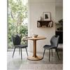 JIJIAN Set 2 Sedie da Pranzo in Tessuto Lino, Grigio Antracite