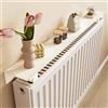HLTQL Mensola sopra Termosifone,Rimovibile da Appoggio,Antipolvere Antifumo Bianco Mensola Termosifone, Lega di Alluminio Copritermosifone, Senza Foratura Easy Fit(40cm)