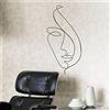 DEKADRON Linea Arte della Parete in Metallo - Faccia Astratta Minimalista, Decorazione Geometrica, Arazzi per la Casa (45x90)