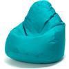 Ecopuf Fuzzy | Puff Poltrona Sacco - da Interno e Esterno - A Antistrappo Antimacchia - Imbottitura Polistirolo A Doppia Zip - Dim 80x110cm