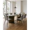 JIJIAN Set 6 Sedie da Pranzo in Tessuto Lino, Grigio Caldo