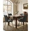 JIJIAN Set 4 Sedie da Pranzo in Tessuto Lino, Grigio Antracite