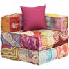 vidaXL Poef modulair met kussen patchwork stof