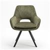 Cribel Set di 2 Poltrone TALLIN in Velluto Old Green con Gambe in Metallo Nero, Schienale Inclinato e Braccioli Avvolgenti, Design Contemporaneo 61x57x86 cm
