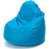 Ecopuf Fuzzy | Puff Poltrona Sacco - da Interno e Esterno - A Antistrappo Antimacchia - Imbottitura Polistirolo A Doppia Zip - Dim 80x110cm