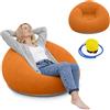 BOYIFEIJIE Poltrona gonfiabile Bean Bag con pompa ad aria, divano gonfiabile, divano ad aria per soggiorno, balcone e campeggio, super morbida e lavabile, leggera e salvaspazio (arancione)