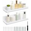 LMUTUSS Scaffale da parete bianco, set di 2 pezzi, ripiani in acrilico per bagno e cucina, 30 × 10 cm, montaggio a vite, mensola galleggiante senza colla per la decorazione e la conservazione