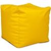 Ecopuf Cube S Pouf Poggiapiedi Quadrato in Ecopelle Pieno di Palline di Polistirolo - Puff 37x37cm