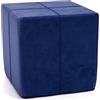 Ecopuf Pouf Poggiapiedi Block in Microfibra Sfoderabile - Puff Sgabello Quadrato Imbottito x Interni
