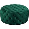 ZUWEPO Lussuoso Comodo Peluche Poggiapiedi Sgabello,Tavolino Mordern,Pouf Rotondo In Velluto Trapuntato,Panca Alla Fine Del Letto Per Soggiorno Camera Da Letto Che Ospita-Verde 60x60x40cm(24x24x16inch)
