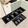 JEFFEL Set di 2 tappetini da cucina antiscivolo, lavabili, anti-affaticamento, per cucina, decorazione per la casa, ufficio, scrivania in piedi (D, 43x75+43x150cm)