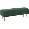 Beliani Panchina in Velluto Verde Scuro Gambe in Metallo Dorate 118 cm Glamour