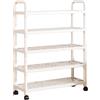 Generico Scarpiera multilivello in plastica, autoportante, sottile, con ruote, ideale per ingresso, armadio, dormitorio, camera da letto e soggiorno.