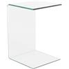 Beliani Tavolino Laterale in Vetro Trasparente Design Minimalista 40 x 40 cm
