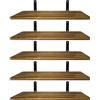 Mardili Mensole in legno da parete, stile rustico, set di 5 mensole (marrone chiaro)