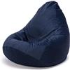 Ecopuf Fuzzy - Pouf Poltrona Sacco in Microfibra - Puffo per Sedersi - Puff Poltrona Relax - Pouf Sacco con Imbottitura in Palline di Polistirolo - Arredamento Casa - 80x110 cm - Blu Notte A41