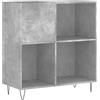 vidaXL Mobile Porta Dischi Grigio Cemento 84,5x38x89 Legno Multistrato