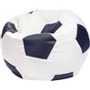 Ecopuf Pouf Calcio M - Pouf calcio in similpelle - Ideale per tifosi - soggiorno - bambini - Poltrona da gioco - 65x45cm, Blu E11