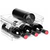 URMONA Portabottiglie Impilabile 2 Livelli 6 Bottiglie, Organizer Cucina | Struttura modulare, base stabile, accesso rapido, bottiglie vino, acqua, lattine, frigorifero, dispensa, armadio, casa