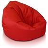 Ecopuf - Pouf Poltrona Sacco Rosso Taglia M - Puffo Per Sedersi da Esterno e Interno - Puff in Tessuto Antistrappo Impermeabile - Imbottitura in Palline di Polistirolo - Dim 90x50 cm