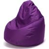 Ecopuf Fuzzy | Puff Poltrona Sacco - da Interno e Esterno - A Antistrappo Antimacchia - Imbottitura Polistirolo A Doppia Zip - Dim 80x110cm