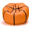 Ecopuf Basketball Pouf XL - da camera in similpelle per il basket - Ideale per gli appassionati di pallacanestro, i bambini - 100x55cm, Arancione: Pallacanestro