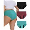 INNERSY Slip Mestruali Mutande Incontinenza, 5XL, Verde, Rosso Scuro, Nero