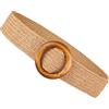 SAFIGLE 3pcs Pp Erba Cinture Cintura Casual Cintura Vintage Cintura Fibbia In Legno Cintura Versatile Cintura Cintura Cintura Intrecciata Cintura di Paglia Cintura Donna Cintura Per Il Tempo Libero