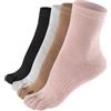 AOOPOO 4 Paia Calzini Con 5 Dita Separate Donna Cotone Calze con Cinque Dita Donna, Calzini termici invernali spessi con dita da donna, Morbidi e Traspiranti, EU 35-40