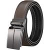 Zerimar, Cintura da uomo in vera pelle bovina, fibbia a cricchetto automatica e regolabile, larghezza 31 mm, accessorio per pantaloni, Misura 110, Marrone