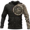 keephen Uomini Viking Felpa con Cappuccio Moda Casual Viking Tattoo 3D Stampato Pullover a Maniche Lunghe Felpa Giacca Top