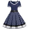 AXOE Donna Vestito Anni 50 Rockabilly Scollo a Cuore con Cintura Regolabile Abito da Cerimonia per Feste e Occasioni Speciali