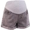 AOOPOO Pantaloncini Premaman Donna Denim Jeans Shorts Estivi Premaman Leggings Sportivi Regolabile Donna Incinta Shorts Corti Aderente Pantaloni Gravidanza Over Bump
