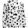 Generico Felpa da Donna con Motivo Dalmata - Maglione a Maniche Lunghe con Stampa Animale-Allover | Top Casual con Look a Pois Bianchi e Neri