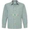 Isar-Trachten Camicia per bambini con chiusura decorativa e ricamo cervo a quadri per pantaloni in pelle, Oktoberfest, Verde, 128
