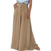 EIRUKON Pantaloni Donna Larghi Eleganti Vita Alta Pantaloni Palazzo Estivi Gamba Larga Baggy Pantalone con Elastico in Vita Leggeri Wide Leg Pants con Tasche
