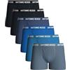ANTONIO ROSSI Confezione da 6 boxer da uomo con apertura aperta, boxer aderenti, in cotone super morbido, senza etichette pruriginose, traspiranti, traspiranti e traspiranti, Blu assortiti, L