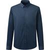 Allthemen Camicia Uomo Maniche Lunghe Business Casual Camicie Abbottonata Slim Fit Elasticizzata Top Elegante Blu Navy M