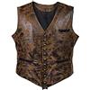 keephen Gilet da Uomo in Stile Medievale con Bottoni Gilet Sottile in Pelle Vintage da Cowboy Gioco di Ruolo