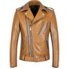 Generic Giacca in pelle sintetica da uomo classica slim asimmetrica con cerniera per autunno inverno giacca da moto in pelle per uomo