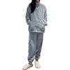 Minetom Pigiama da Donna Lungo in Pile Set Pigiama Caldo Abbigliamento da Notte Invernale Morbido Tuta Sportiva Due Pezzi Giacca con Cerniera e Pantaloni A Blu L