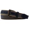 TigerTie Cintura elastica di alta qualità con fibbia in acciaio inox e applicazioni in vera pelle, larghezza cintura 35 mm