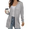 GRECERELLE Summer Cardigans for Women UK Lightweight Lace Hollow out Knit Soft Long Sleeve Open Front Beach Coverups Ladies Solid Color Sun Protection