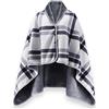 beifon Poncho da Donna Mantello Caldo Invernale Mantella Scialle Grande Sciarpa Cappotto Poncho Lavorato a Maglia Wrap Open Front Cape Poncho Mantello Indossabile Mantella Coprispalle(Grigio)