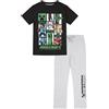 Minecraft Pigiama lungo da gioco per bambini, Nero , 5-6 Years