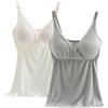 AOOPOO Confezione da 2 Canotta da Allattamento per Donna, Canottiera Pigiama Scollo a V in Pizzo con Cuscinetti Rimovibili per Dormire Allattamento Reggiseno Top Gravidanza Pigiama Canotte, M-3XL