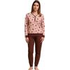 de fonseca Pigiama Donna Invernale Lungo 100% Caldo Cotone Interlock