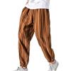 HUATENG Pantaloni Harem Stile Etnico retrò Pantaloni Casual Larghi da Uomo Pantaloni Jogger a Righe